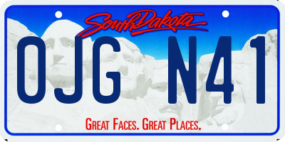 SD license plate 0JGN41