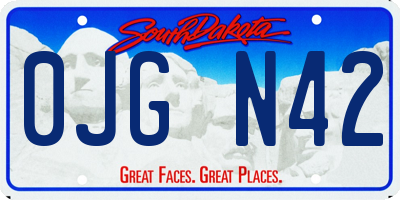 SD license plate 0JGN42