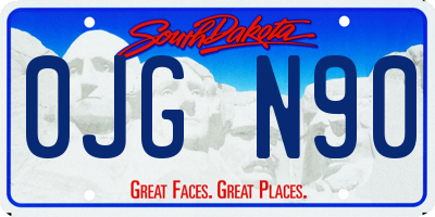 SD license plate 0JGN90