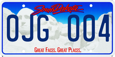 SD license plate 0JGO04