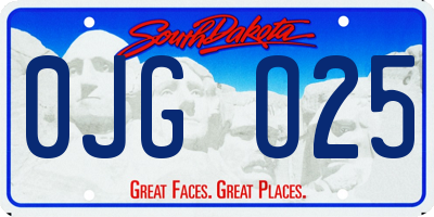 SD license plate 0JGO25