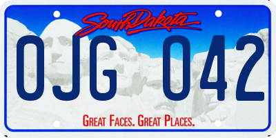 SD license plate 0JGO42