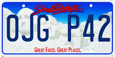 SD license plate 0JGP42