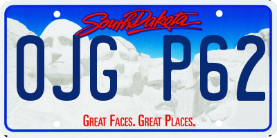 SD license plate 0JGP62