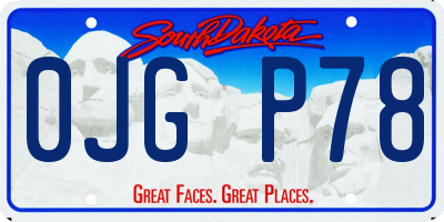 SD license plate 0JGP78