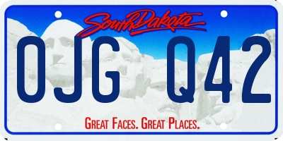 SD license plate 0JGQ42