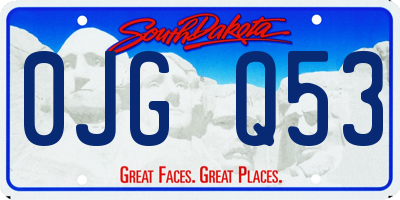 SD license plate 0JGQ53