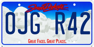 SD license plate 0JGR42