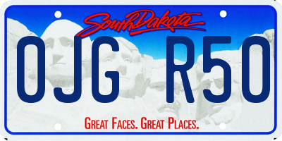 SD license plate 0JGR50