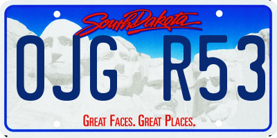 SD license plate 0JGR53