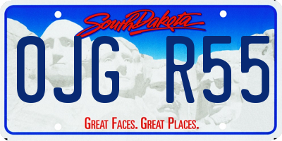 SD license plate 0JGR55