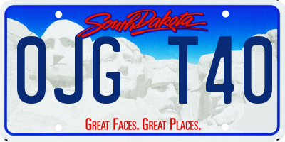 SD license plate 0JGT40