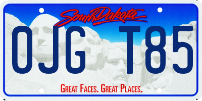 SD license plate 0JGT85