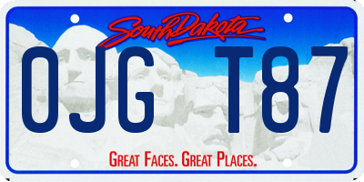 SD license plate 0JGT87