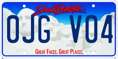 SD license plate 0JGV04