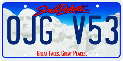 SD license plate 0JGV53