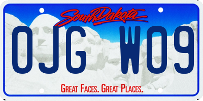 SD license plate 0JGW09