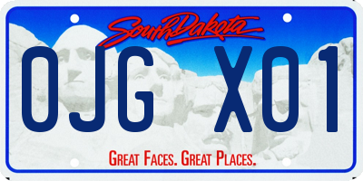 SD license plate 0JGX01
