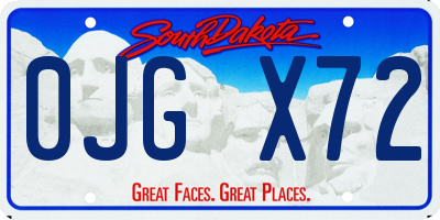 SD license plate 0JGX72