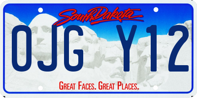 SD license plate 0JGY12