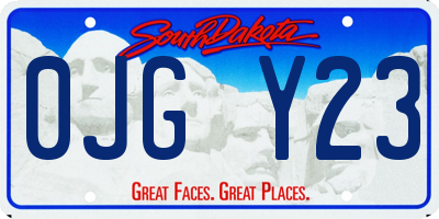 SD license plate 0JGY23