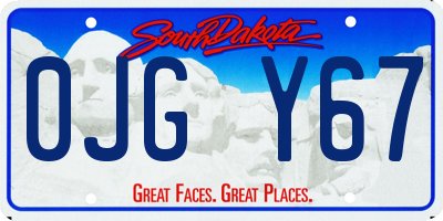 SD license plate 0JGY67