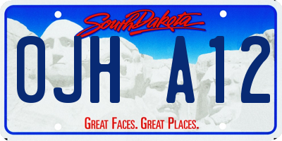 SD license plate 0JHA12
