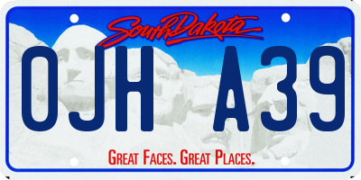 SD license plate 0JHA39