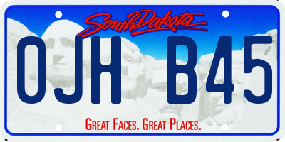 SD license plate 0JHB45