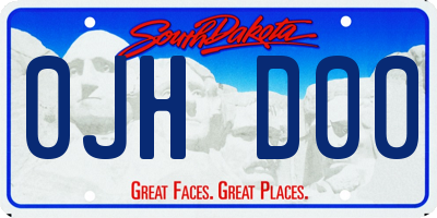 SD license plate 0JHD00