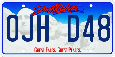 SD license plate 0JHD48