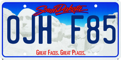 SD license plate 0JHF85
