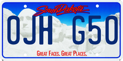 SD license plate 0JHG50