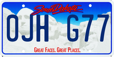 SD license plate 0JHG77