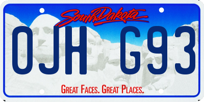 SD license plate 0JHG93
