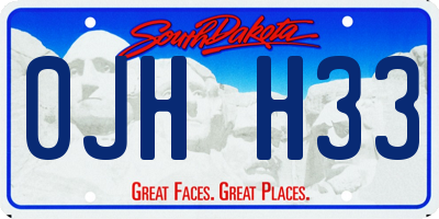SD license plate 0JHH33