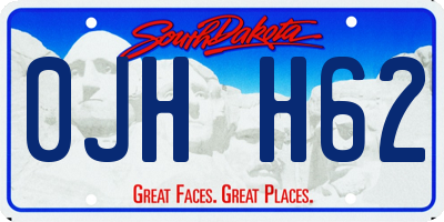 SD license plate 0JHH62