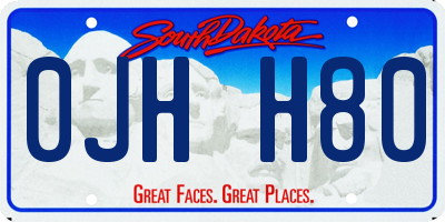 SD license plate 0JHH80