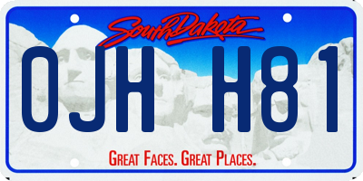 SD license plate 0JHH81