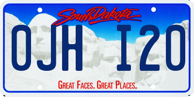 SD license plate 0JHI20