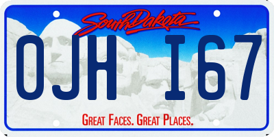 SD license plate 0JHI67