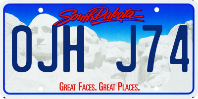 SD license plate 0JHJ74