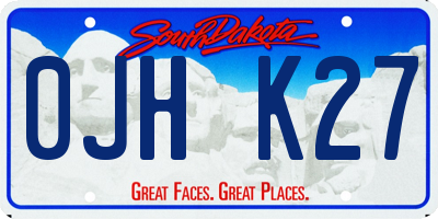 SD license plate 0JHK27