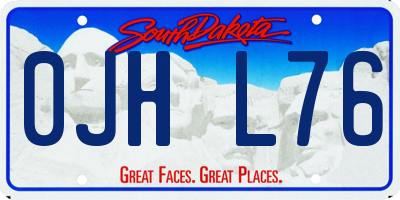 SD license plate 0JHL76