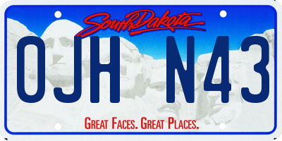 SD license plate 0JHN43