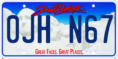 SD license plate 0JHN67
