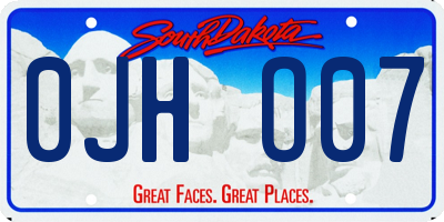 SD license plate 0JHO07
