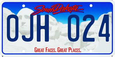 SD license plate 0JHO24