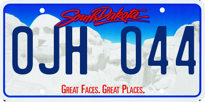 SD license plate 0JHO44