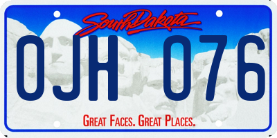 SD license plate 0JHO76